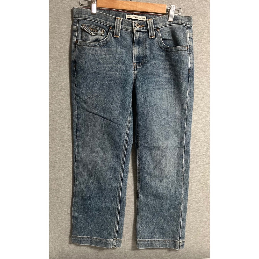 Tommy Hilfiger Womens Size 6 Medium Wash Straight Leg Cropped Denim Jean Vintage